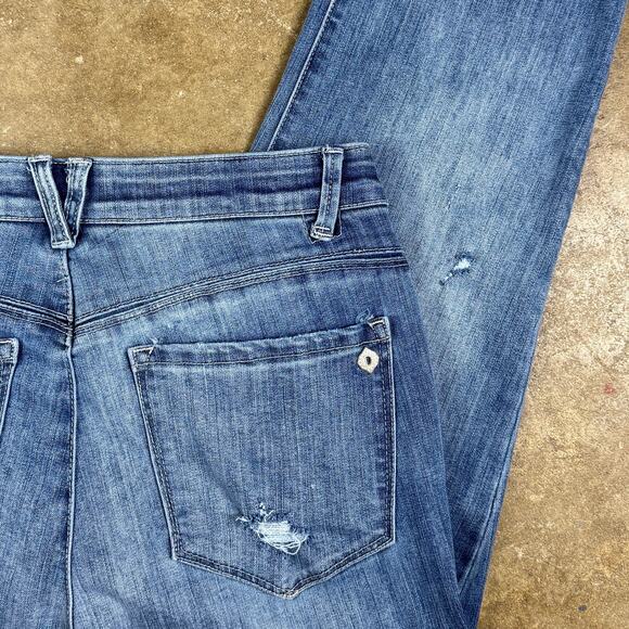 Democracy Ab-solution Distressed Jeans Women’s Size 8 Blue Slim Straight - Picture 1 of 15